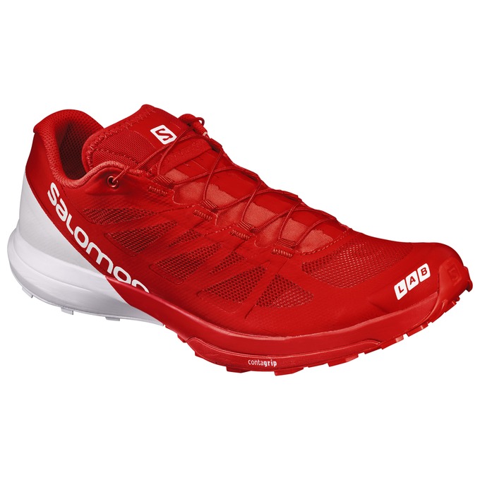 Chaussures De Trail Running Salomon Homme Rouge / Blanche - Salomon S/LAB SENSE 6 - France (8054-LVA